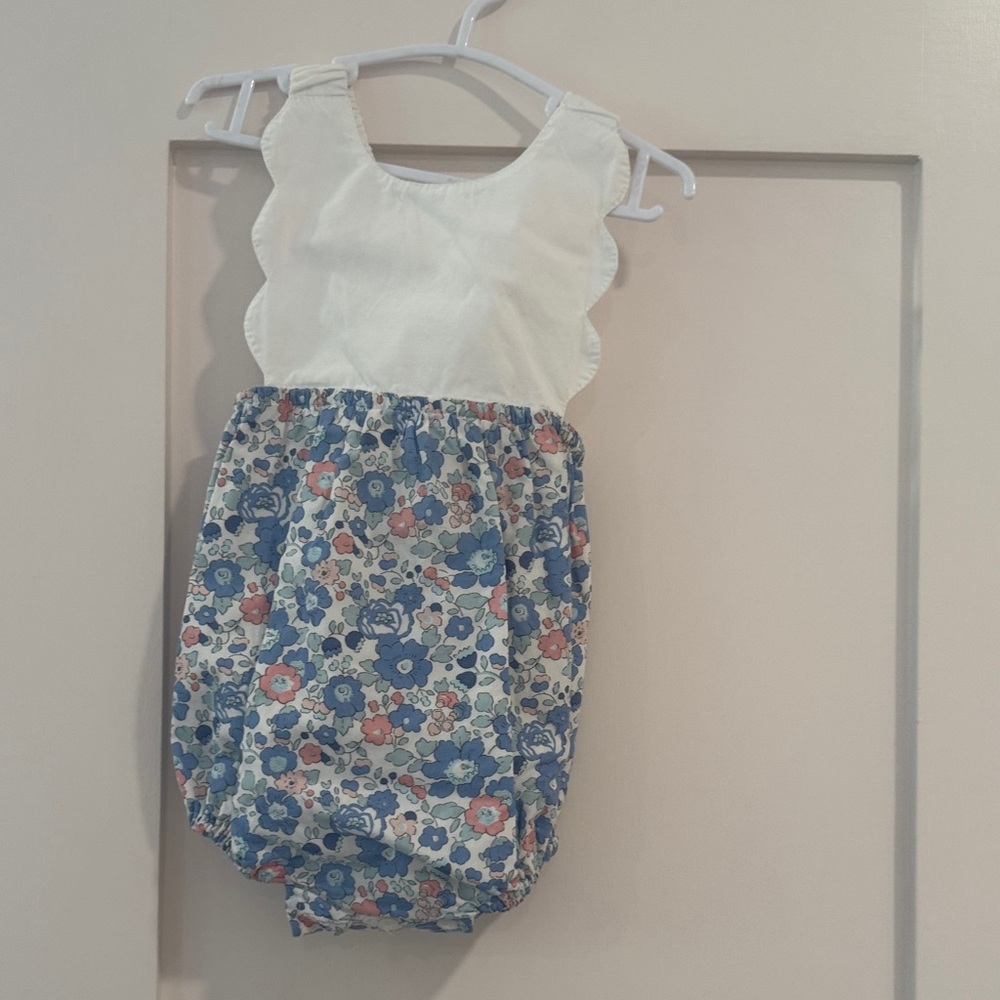 Pukatuka Floral Baby Romper with Scalloped Straps